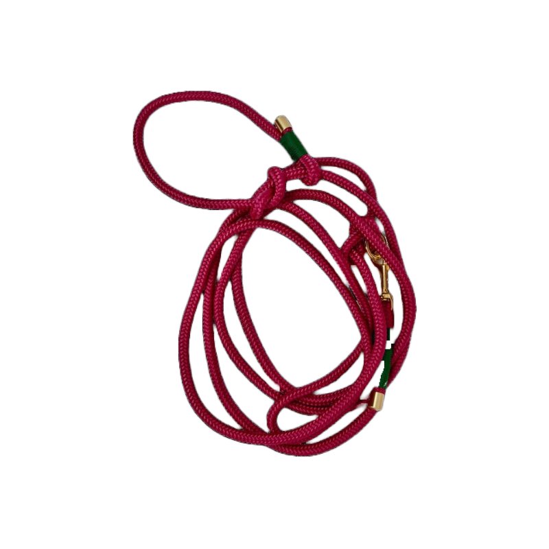 Tochterfirma Retrieverleine umhngbar Cranberry/Kellygrn