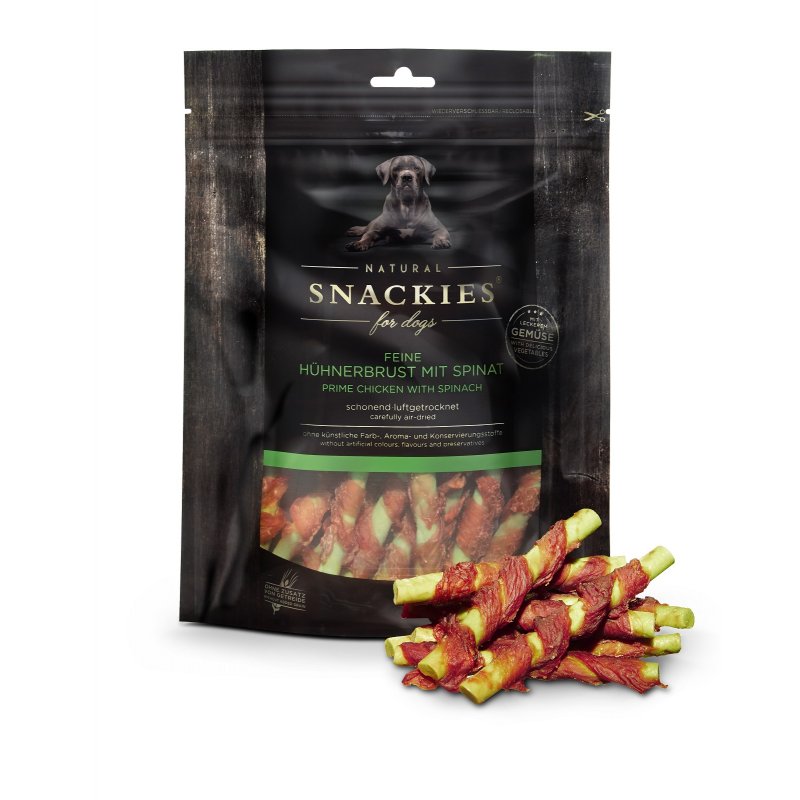 Snackies Hundesnack Feine Hühnerbrust mit Spinat 180g