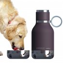 Asobu - Dog Bowl - Edelstahlflasche mit Hundenapf 1 Liter Bordeaux