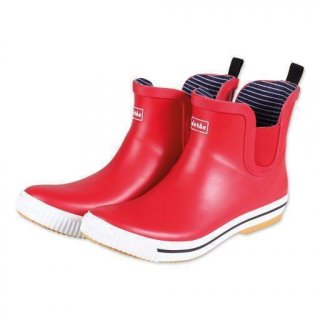 Derbe Damen-Gummistiefel Wattpuuschen Pelz Rot