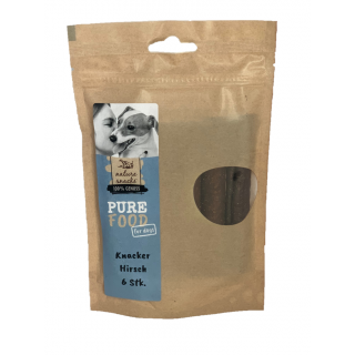 Cadocare Hundesnack PUREFOOD Knacker Hirsch 6 Stk.