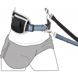 Flamingo Joggingleine + Taillengurt Rono 155-250cm / Gurt 79,5-140cm Blau