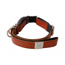 WowWow Hundehalsband mit integrierter Leine Leder Kastanienbraun L 51-70 cm Halsumfang