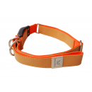 WowWow Hundehalsband mit integrierter Leine Leder Ockergelb M 40-51cm Halsumfang