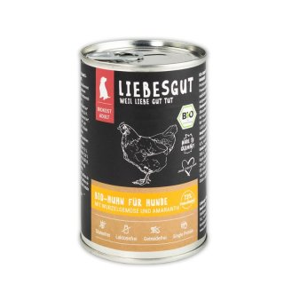 Liebesgut Hundenassfutter Bio Huhn mit Wurzelgemüse und Amaranth