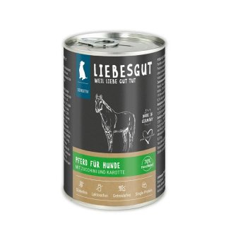 Liebesgut Hundenassfutter Pferd mit Bio-Zucchini und Bio-Karotte