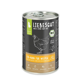 Liebesgut Hundenassfutter Junior Bio Huhn mit Apfel und...