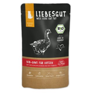 Liebesgut Katzennassfutter Bio Gans mit Kokos und Tomate