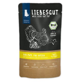 Liebesgut Katzennassfutter Sensitiv Bio Pute mit Karotte...