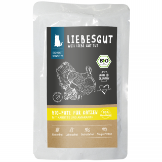 Liebesgut Katzennassfutter Sensitiv Bio Pute mit Karotte...