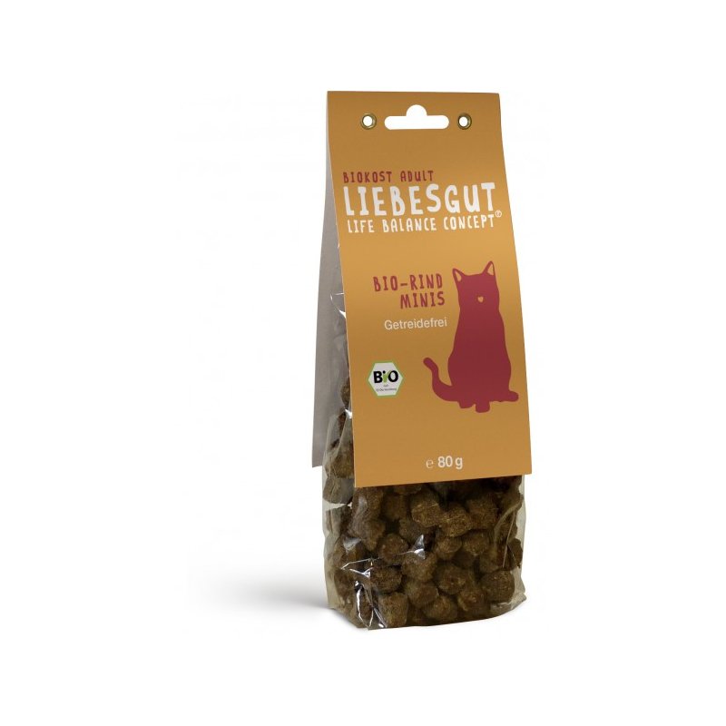 Liebesgut Katzensnacks Bio Rinder Minis 80g