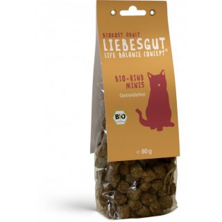 Liebesgut Katzensnacks Bio Rinder Minis 80g