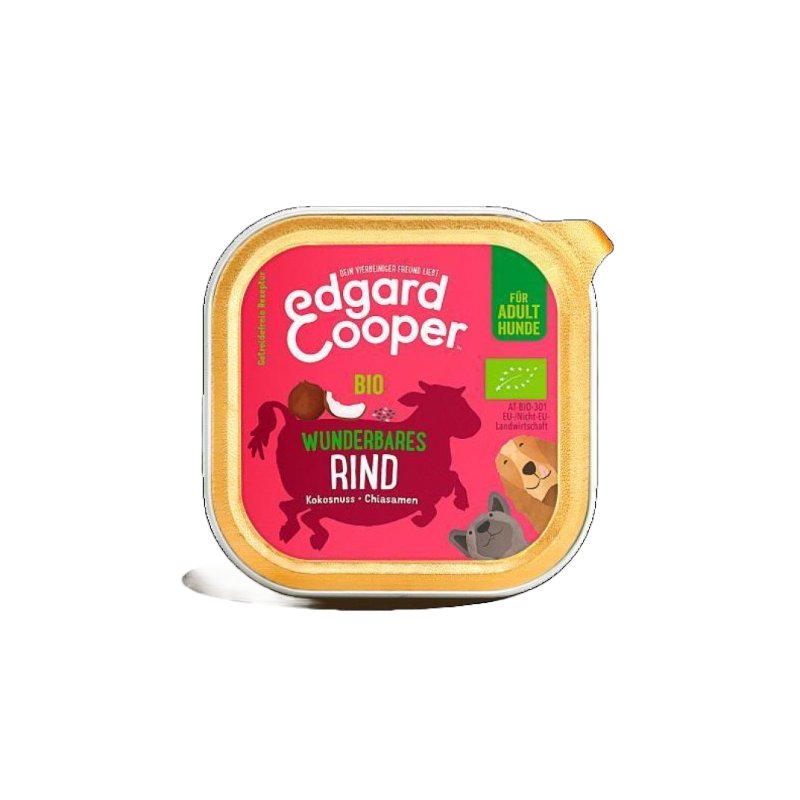 Edgard & Cooper Bio getreidefreies Nassfutter Adult mit Bio Rind
