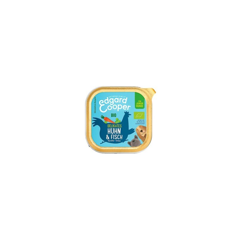 Edgard & Cooper Bio getreidefreies Nassfutter Junior mit Bio Huhn & Fisch