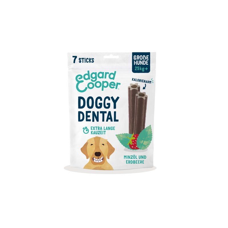 Edgard & Cooper kalorienarme Doggy Dental Erdbeere & Minze 7 Sticks