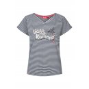 Derbe Damen T-Shirt Liebeskummer_striped Dunkelblau