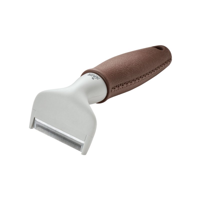 Hunter Trimmstriegel Spa mit Edelstahlklinge, M= 15,5 x 6,5 cm