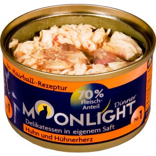 Moonlight Katzennassfutter Nr. 1 Huhn -Hühnerherz 80g