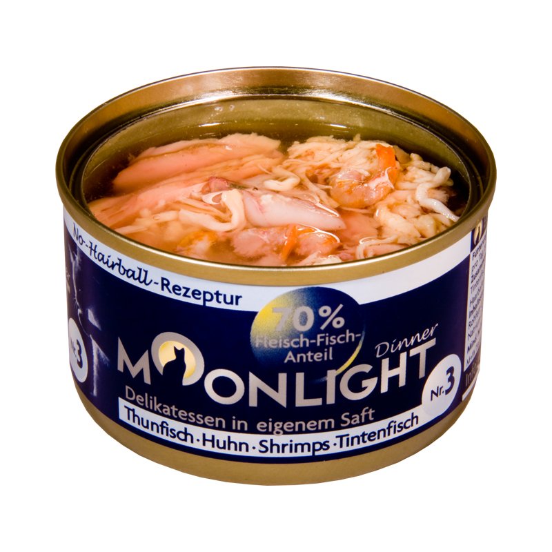 Moonlight Katzennassfutter Nr. 3 Thunfisch - Huhn - Schrimps - Tintenfisch 80g