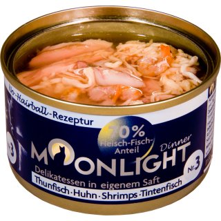 Moonlight Katzennassfutter Nr. 3 Thunfisch - Huhn - Schrimps - Tintenfisch 80g