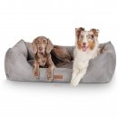 Knuffelwuff Hundebett Dreamline aus Velours XXL 120 x 85cm Grau