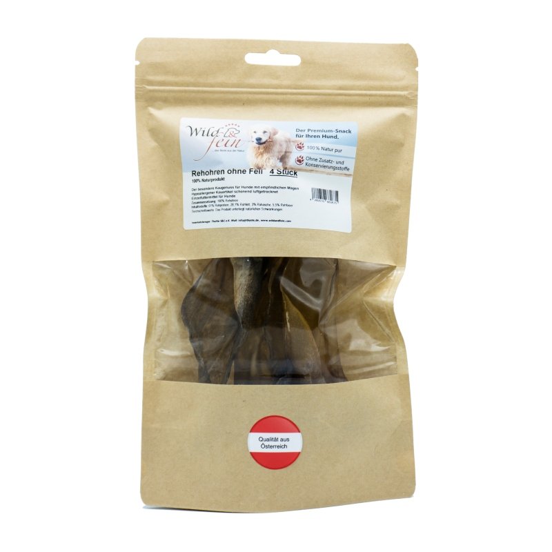 Wild & Fein Hundesnack Rehohren ohne Fell