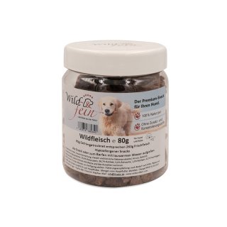 Wild & Fein Hundesnack Wildfleisch gefriergetrocknet 80g