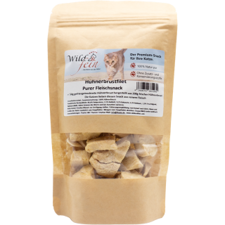 Wild & Fein Katzensnack Hünchenbrustfilet gefriergetrocknet Purer Fleischsnack 50g