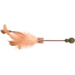 Flamingo Katzenspielzeug Topsy Stick Matatabi + Doppel Kugel Natur 25cm