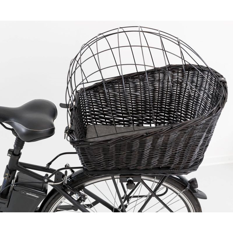 Trixie Fahrradkorb mit Gitter für Gepäckträger, Weide/Metall - fellby
