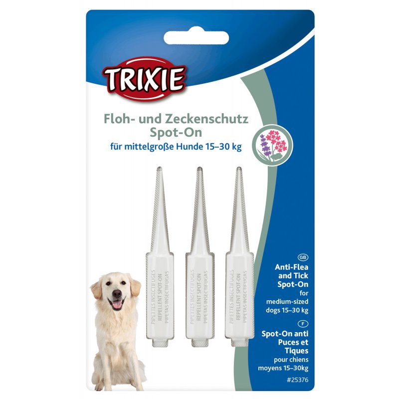 Trixie Floh- und Zeckenschutz Spot-On für Hunde 15-30 kg 3 × 3 ml
