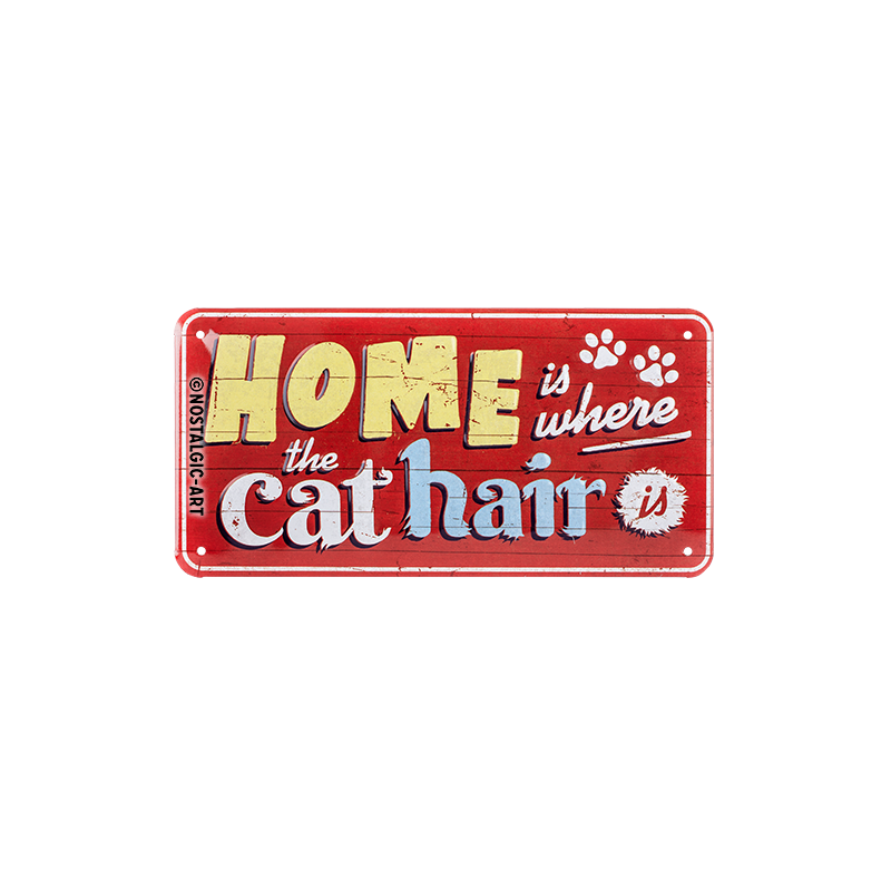 Nostalgic-Art Hängeschild Home is where the cat hair is