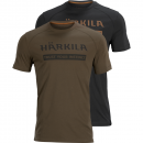 Härkila Logo T-Shirt 2er Pack Willow Grün Braun