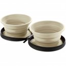 Hunter Silikon Reisenapf mit Tasche List 750 ml Beige