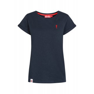 Derbe Damen T-Shirt Basic Kippes Dunkelblau