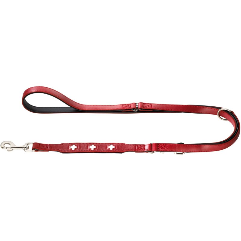 Hunter Verstellbare Führleine Swiss Rot/Schwarz L max. 200 cm, B 1,3 cm
