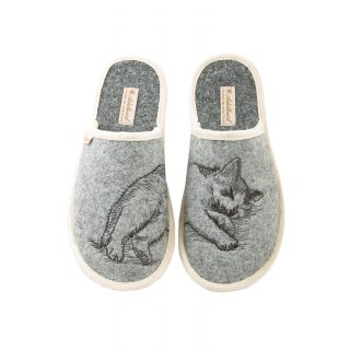 Adelheid Damen Filzpantoffel Gemütlich mausgrau 40/41