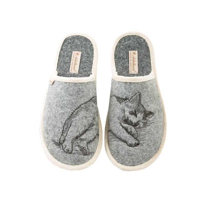 Adelheid Damen Filzpantoffel Gemütlich mausgrau 42/43