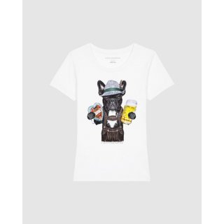 Einstein Newton Bavarian Dog T-Shirt Rodeo Weiß