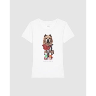 Einstein Newton Boost Dog T-Shirt Rodeo Weiß