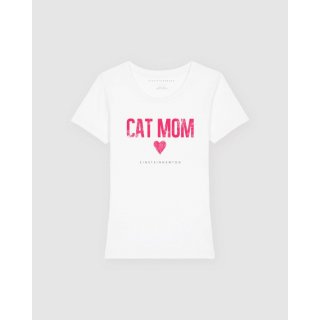 Einstein Newton Cat Mom Pinky T-Shirt Rodeo Weiß