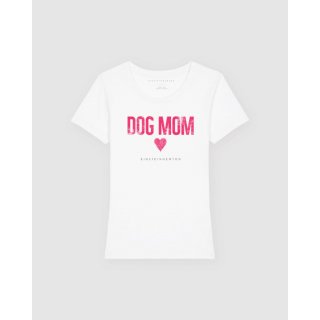 Einstein Newton Dog Mom Pinky T-Shirt Rodeo Weiß