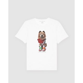 Einstein Newton Herrenshirt Boost Dog T-Shirt Bass Weiß