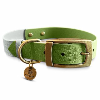 Hey Lana Hundehalsband Outdoor – Wasserfest Grau/Grün L