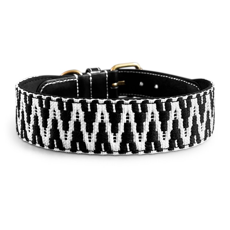 Hey Lana Premium Hundehalsband Gepolstert Schwarz L