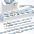 William Walker Leder Hundehalsband Hellblau XL (50cm-59cm)