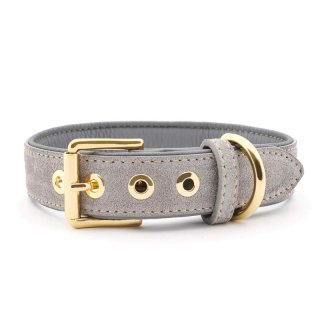 William Walker Leder Hundehalsband Grau