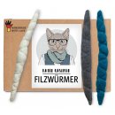 Kater Kasimir Katzenspielzeug Filzw&uuml;rmchen 3er Set