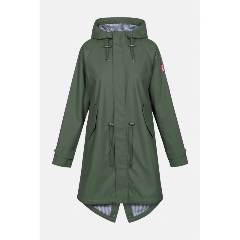 Derbe Damen Regenmantel Friese Traveby Fisher Oliv 34