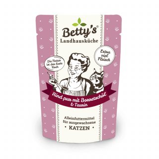 Bettys Landhausküche Katzenfutter Frischebeutel Rind...